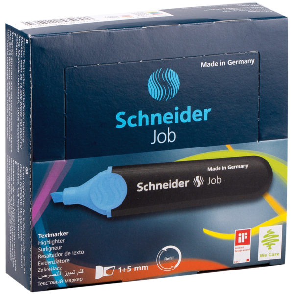 Текстовыделитель Schneider "Job" голубой, 1-5мм