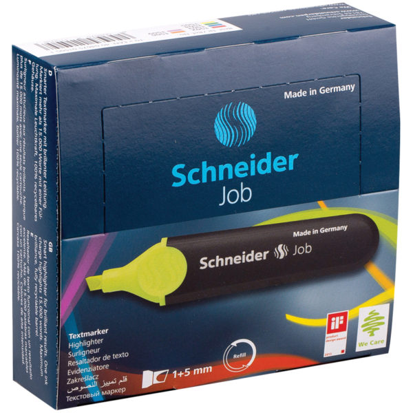 Текстовыделитель Schneider "Job" желтый, 1-5мм