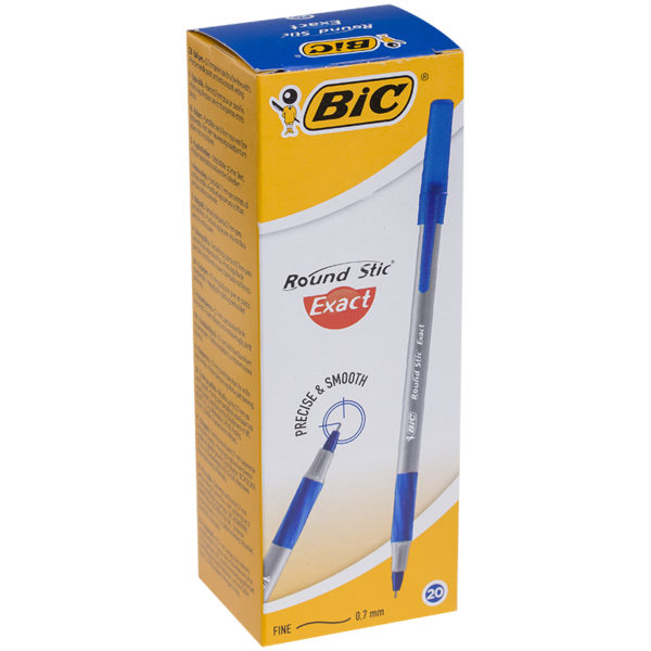 Ручка шариковая Bic "Round Stic Exact" синяя, 0,7мм, грип