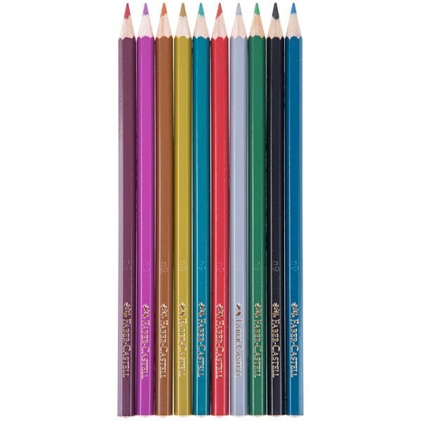 Карандаши цветные Faber-Castell, 10цв., металлик,  заточен., картон. упак.