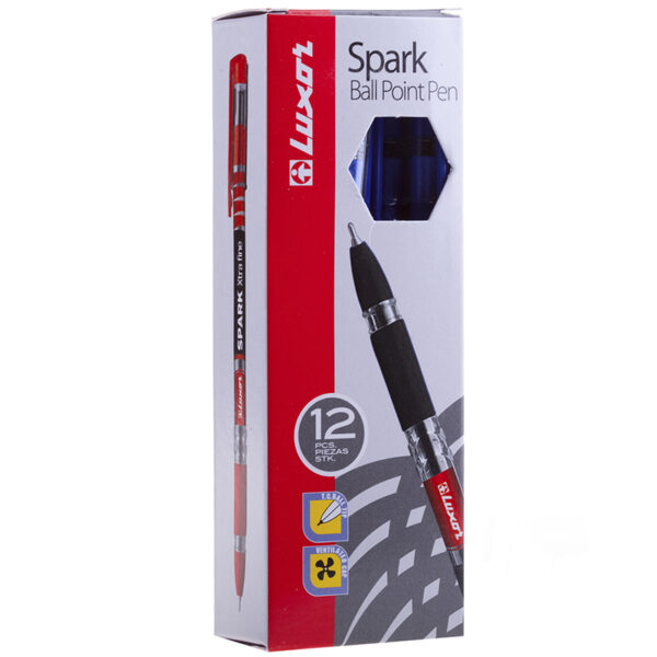 Ручка шариковая Luxor "Spark" синяя, 0,7мм, грип