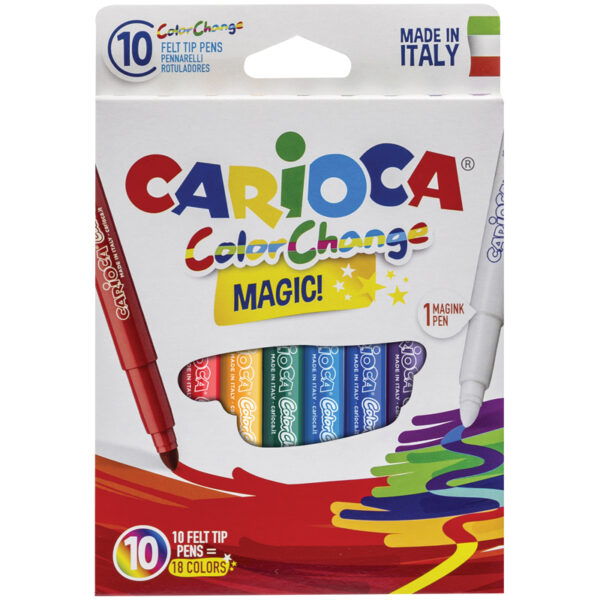 Фломастеры меняющие цвет Carioca "Color Change", 09цв.+1, 10шт., картон, европодвес