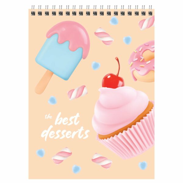 Блокнот А5 40л. на гребне BG "Best desserts"