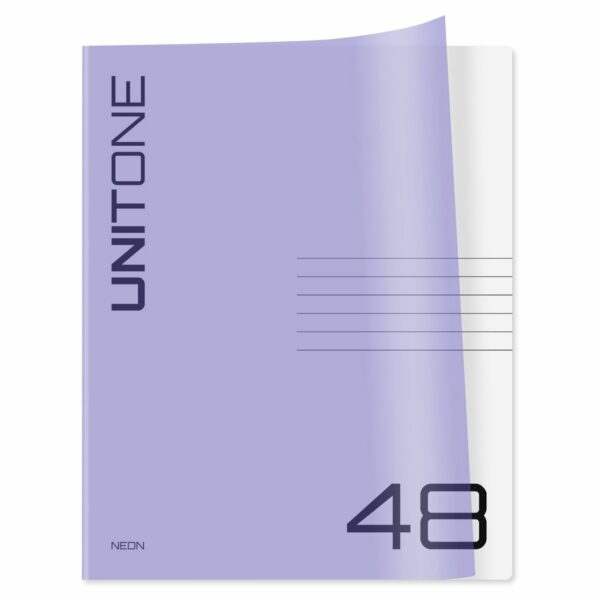 Тетрадь 48л. клетка BG "UniTone. Neon", пластиковая обложка, неон сиреневый