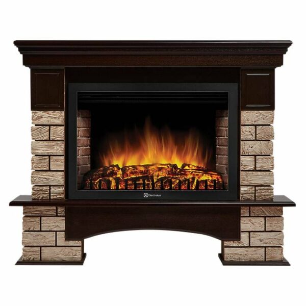 Портал Firelight Forte Wood 30 камень коричневый, шпон темный дуб