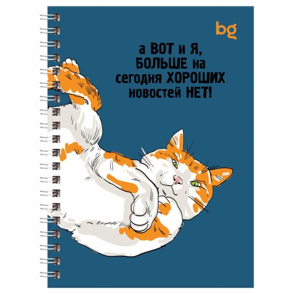 Записная книжка А6 80л., на гребне BG "Цитата дня", матовая ламинация, выб. лак, твердая обложка