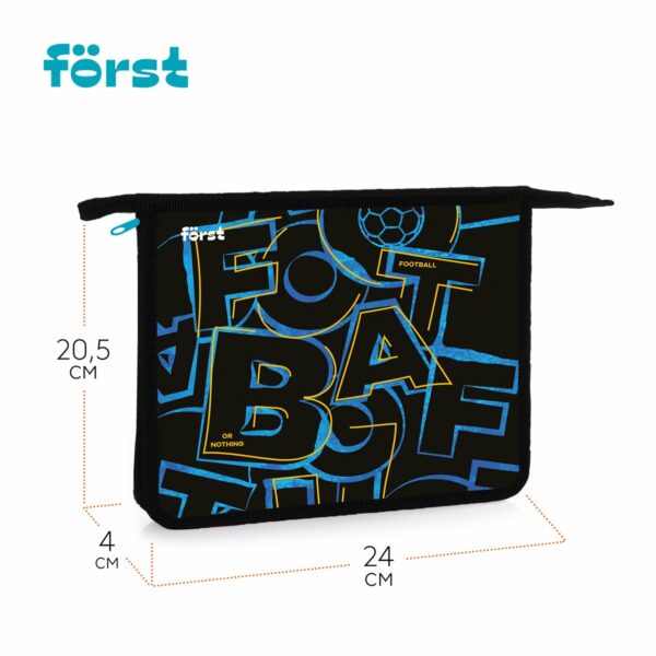 Папка для тетрадей 1 отделение, А5 Först "Football", 240*205*40мм, пластик, на молнии