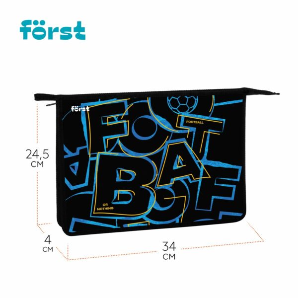 Папка для тетрадей 1 отделение, А4 Först "Football", 340*245*40мм, пластик, на молнии