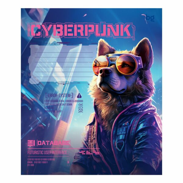 Тетрадь 12л., клетка BG "Cyberpunk", выб.лак