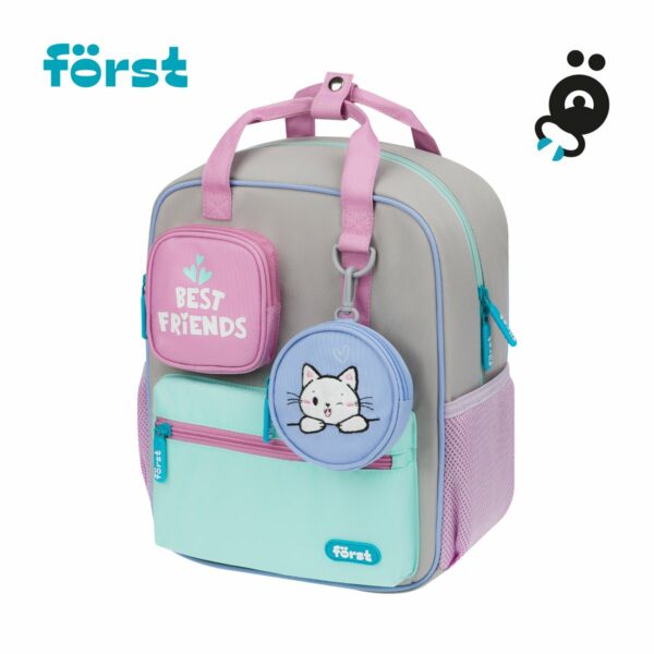 Рюкзак Först F-Kids "Hi, Kitty!" 30,5*25,5*12,5см, 1 отделение, 5 карманов, эргономичная спинка