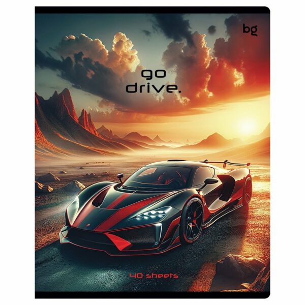 Тетрадь 40л., А5, клетка BG "Go drive"