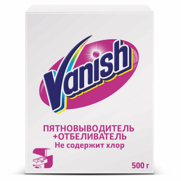 Пятновыводитель/отбеливатель Vanish, порошок, для белых тканей, 500г