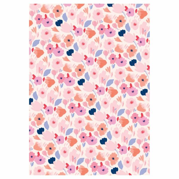 Упаковочная бумага глянц. 70*100см, MESHU "Floral mood", 80 г/м2, ассорти, 5 дизайнов