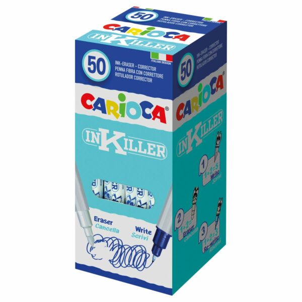 Ручка капиллярная стираемая Carioca "InKiller" синяя, 0,7мм