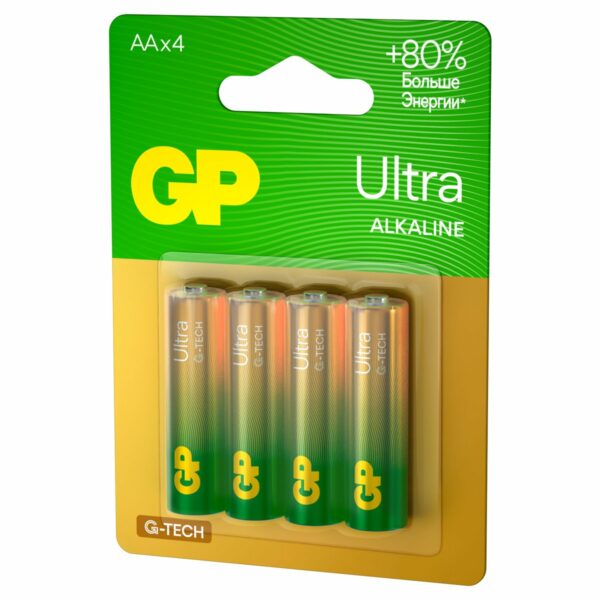 Батарейка GP Ultra G-Tech AA (LR6) 15AU алкалиновая, BC4