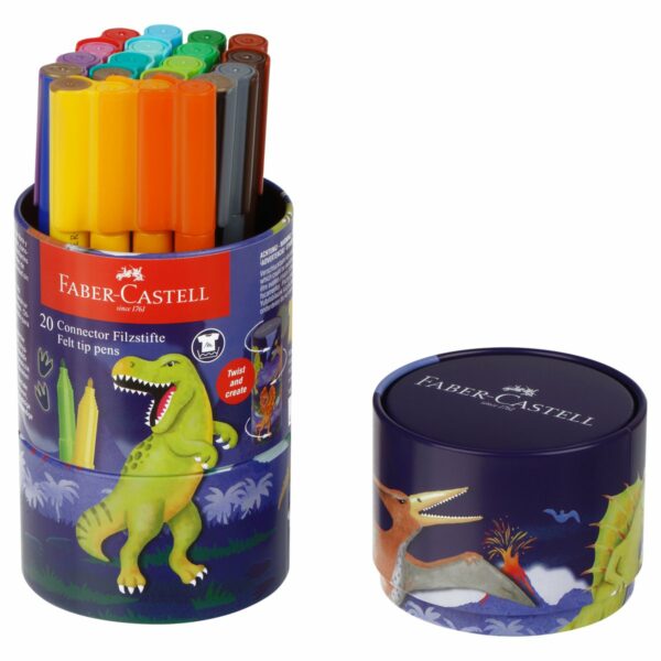 Набор для рисования Faber-Castell "Connector Dinosaur" 20 фломастеров