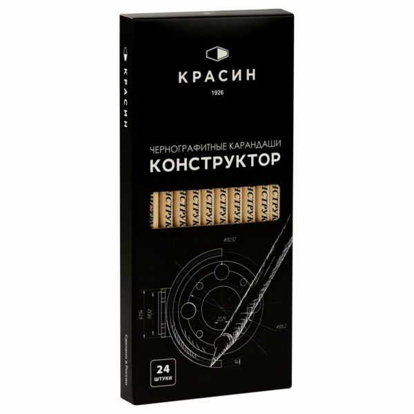 Карандаш ч/г Красин "Конструктор" ТМ (HB) круглый, заточен., корпус светлый лак