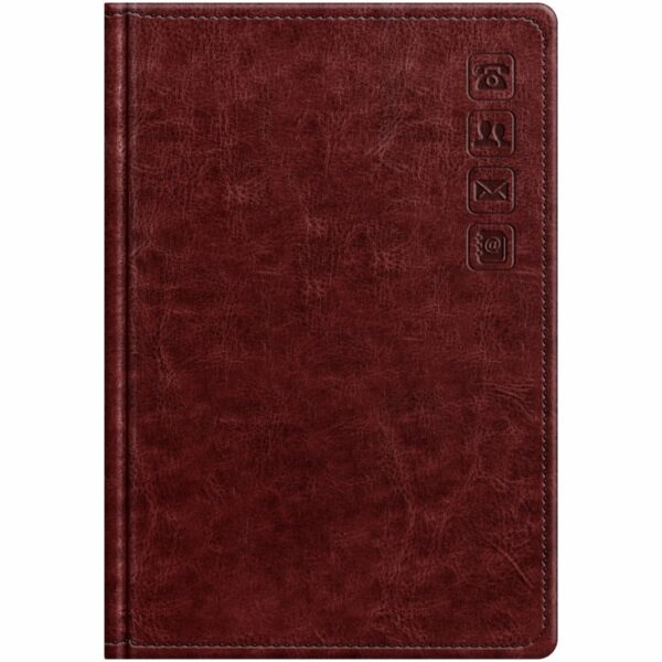 Телефонная книга А5, 80л., кожзам, BG "Nebraska. Dark red", с вырубкой