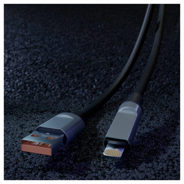 Кабель Smartbuy Bold, USB - Lightning, для Apple, экстрапрочный, 3A output, оплетка TPE, 1м, черный